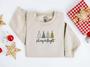 Embroidered Christmas Tree Sweatshirt, Merry and Bright Sweatshirt For Family