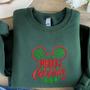 Merry Christmas Embroidered Sweatshirt, Christmas Embroidery Crewneck For Family