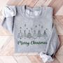 Merry Christmas Tree Machine Embroidery Sweatshirt, Best Gift For Christmas