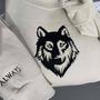Wolf Embroidered Sweatshirt Crewneck Sweatshirt Gift For Family