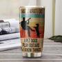 Gift For Dog Lover , Guitar Stainless Steel Tumbler Cup 20oz, A Man With Guitar And His Dog Personalized Tumbler Gift For Dog Dad Father'd Day Gift Guitar Player