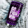 Cancer Survivor Strong Woman Personalized Steel Tumblergift For Cancer Patient Woman Purple Ribbon Tumblercancer Treatment Care Gift