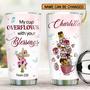 Cute Personalized Flower And Cross Stainless Steel Tumbler My Cup Overflows With Your Blessings