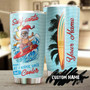 Funny Surfing Santa Personalized Tumblerchristmas Tumblerfancy Christmas Gift For Family For Her For Him Gift For Kids