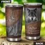 Hello Darkness Wolf Howling Leather Style Personalized Tumbler Wolf Lover Tumbler Birthday Gift Gift For Her For Him Unique Present
