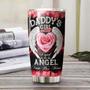 Rose Miss You Dad I Used To Be His Angel Now He'S Mine Personalized Stainless Steel Tumbler Memorial Gift Dad Gift For Her For Daughter