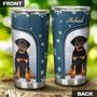 Rottweiler Puppy Snow Flakes Personalized Tumbler Gift For Rottweiler Mom Mother'S Day Gift Gift For Rottweiler Dadrottweiler Lover Gift