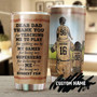 Thank You For Teaching Me Play Being My Biggest Fan Personalized Tumblerbirthday Christmas Gift Father'S Day Gift For Baseball Dad From Son