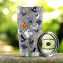 Trick Or Treat Funny Halloween Pattern Halloween Character Costumes Witch Boo Ghost Scary Pumpkin Trick Or Treat Halloween Stainless Steel Tumbler