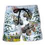 Christmas Santa Riding Monster Jeep Beach Short