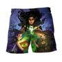 Halloween Magic Witch Ghost In The Dark Forest Art Style Beach Short
