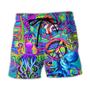 Hippie Funny Octopus Colorful Tie Dye Art Style Beach Short