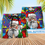 Hippie Funny Santa Claus Christmas Beach Short