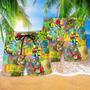 Hippie Turtle Peace Life Colorful So Funny Beach Short