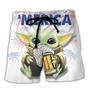 SW Baby Yoda With Beer Beach Short Family