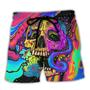 Skull And Moth Night Butterfly Neon Style Beach Short