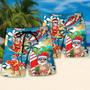 Surfing Funny Santa Mele Kalikimaka Christmas In July Surfing Lovers Beach Short