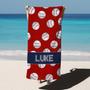 Baseball Custom Name Beach Towel for Boys Gift