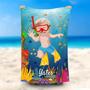 Personalized Baby Boy Diving Sea World Beach Towel
