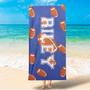 Personalized Balls Sports Party And Name Beach Towel