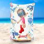 Personalized Diving Girl Ocean Animals Beach Towel