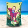 Personalized Girl Dragon Knight Jungle Beach Towel