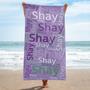 Personalized Name And Summer Fun Design Beach Towel