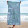 Personalized Name And Summer Fun Design Beach Towel