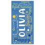 Personalized Name And Text Blue Summer Beach Towel