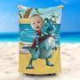 Personalized Ride Paractenosaurus Boy Beach Towel