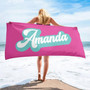 Personalized Summer Name And Solid Color Beach Towel