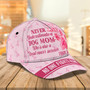 Custom Classic Cap For Breast Cancer Survivors - Personalized Name Cap