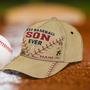 Custom Classic Baseball Cap Best Baseball Son Ever - Personalized Name Gift for Son