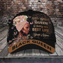 Custom Classic Black Queen Cap - Personalized Name Cap