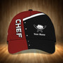Custom Classic Black & Red Chef Cap - Personalized Name Option