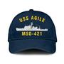 Uss Agile Mso-421 Classic Baseball Cap, Custom Embroidered Us Navy Ships Classic Cap, Gift For Navy Veteran