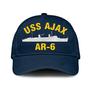 Uss Ajax Ar-6 Classic Baseball Cap, Custom Embroidered Us Navy Ships Classic Cap, Gift For Navy Veteran
