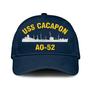 Uss Cacapon Ao-52 Classic Baseball Cap, Custom Embroidered Us Navy Ships Classic Cap, Gift For Navy Veteran