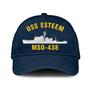 Uss Esteem Mso-438 Classic Baseball Cap, Custom Embroidered Us Navy Ships Classic Cap, Gift For Navy Veteran