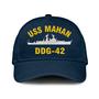 Uss Mahan Ddg-42 Classic Cap, Custom Embroidered Us Navy Ships Classic Baseball Cap, Gift For Navy Veteran