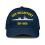 Uss Mccaffery Dd-860 Classic Cap, Custom Embroidered Us Navy Ships Classic Baseball Cap, Gift For Navy Veteran