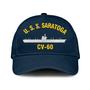 Uss Saratoga Cv-60 Classic Cap, Custom Embroidered Us Navy Ships Classic Baseball Cap, Gift For Navy Veteran