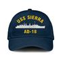 Uss Sierra Ad-18 Classic Cap, Custom Embroidered Us Navy Ships Classic Baseball Cap, Gift For Navy Veteran