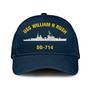 Uss William R Rush Dd 714 Classic Cap, Custom Embroidered Us Navy Ships Classic Baseball Cap, Gift For Navy Veteran