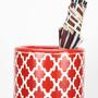 24.5 Inch European Style Novelty Red And White Ceramic Modern Ceramic Umbrella Holder Home Decoration Pot Vase