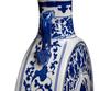 Antique Amphora Blue And White Binaural Vase Ceramic Flat Vintage Flower Vase