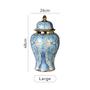 Blue Gold Line Luxury Ceramic Ginger Jar Modern Home Decor Vase For Ceramic Vase