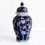 Chinese Style Blue And White Plum Blossom Porcelain Vase Ceramic Ginger Jar Storage Jar With Lid For Home Decor