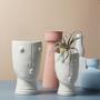 Desktop Home Decoration Portrait Vase Ceramic Vessel Face Flower Pot Planter