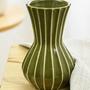 Green Stripe Home Decoration Modern Flower Vases Ceramic Vase